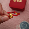 老廟黃金手鏈足金福運萌蛇本命年生肖蛇抱福黃金轉運珠送女友生日禮物 約0.5g 曬單實(shí)拍圖