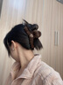 羊羔毛絨抓夾大號愛(ài)心秋冬鯊魚(yú)夾高級感發(fā)夾后腦勺頭飾女高端2025 愛(ài)心深咖抓夾【約13cm】 曬單實(shí)拍圖