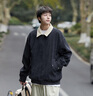 Shelley Jones美式工裝外套男士春秋季新款?yuàn)A克男裝百搭潮牌撞色翻領(lǐng)上衣服男生 藏青 XL [推薦120-140斤] 曬單實(shí)拍圖