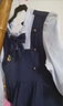 ASK JUNIOR女童裙子秋裝兒童假兩件學(xué)院風制服裙拼接裙子 藏青色 120 曬單實拍圖
