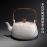 容山堂陶瓷燒水壺電陶爐煮茶器黑花茶家用泡茶壺大號功夫茶具套裝 手拉風(fēng)陶瓷提梁壺-純白 1.2L 曬單實(shí)拍圖