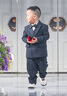 羅蒙男童西裝套裝春秋兒童禮服花童鋼琴演出服 雙排扣深灰色5件套 110 曬單實(shí)拍圖