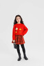 moonkids女童紅色褲裙假兩件秋冬兒童加絨加厚打底褲子過(guò)年服冬裝圣誕裙褲 2201紅色加絨褲裙 110 cm 曬單實(shí)拍圖