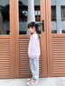 MQDMINI童裝女童衛(wèi)衣5A抑菌兒童衛(wèi)衣女孩撞色AB袖外出服 躲貓貓 曬單實拍圖