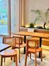實(shí)木藤編餐椅家用咖啡廳椅子靠背酒店餐廳原木藤椅休閑書椅餐桌椅 【櫻桃色】木面 曬單實(shí)拍圖