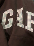GAP男女裝碳素軟磨抓絨格紋logo連帽衛衣上衣609221 棕色 175/96A(L)亞洲尺碼 曬單實(shí)拍圖