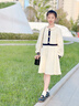 英氏 YEEHOO女童連衣裙春秋季公主裙子兒童衣服翻領(lǐng)撞色學(xué)院風(fēng)中大童裝新款女 圣誕假日-米白 160 曬單實(shí)拍圖