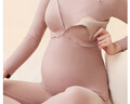 芬也孕婦哺乳秋衣秋褲套裝產(chǎn)后喂奶上衣帶胸墊秋冬款加絨孕期保暖內衣 單上衣【粉色+淺卡其】 XL 曬單實(shí)拍圖