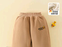 WALNUT DUCK【兒童加絨褲】小黃鴨冬季中小男女童簡(jiǎn)約衛褲運動(dòng)褲 咖色 120 曬單實(shí)拍圖
