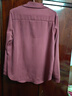 羅蒙（ROMON）中年老年長(cháng)袖襯衫女2024新款韓版寬松休閑襯衣純色外套上衣女 紫粉色 3XL 150-165 曬單實(shí)拍圖