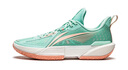 李寧（LI-NING）輕速2丨籃球鞋男輕便透氣抗扭運(yùn)動(dòng)專業(yè)籃球鞋子 清水綠/橘粉色-1 40 曬單實(shí)拍圖
