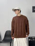 Cebrodz法國 針織衫男秋冬季純色麻花內搭針織打底衫男復古慵懶風(fēng)毛衣男 咖色 XL 曬單實(shí)拍圖