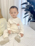 貝樂咿寶寶秋衣套裝四季款純棉高腰護肚秋褲兒童睡衣服男嬰兒保暖內(nèi)衣褲 6436米白提花 90 CM 曬單實拍圖