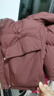 鴨鴨短款羽絨服女2024年冬季新款時(shí)尚連帽面包服加厚保暖小個(gè)子外套 紅色 M 曬單實(shí)拍圖