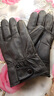 范西紀真羊皮手套男士軟皮加絨保暖秋冬季騎行摩托車(chē)棉防水 【純羊皮】男單扣 曬單實(shí)拍圖