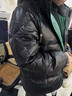 羅蒙（ROMON）加厚保暖羽絨服男亮面免洗冬季新款時尚防寒連帽短款面包服外套男 黑色 L 建議120-140斤 曬單實拍圖