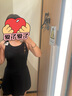 迪卡儂（DECATHLON）泳衣女溫泉顯瘦遮肚溫泉連體小黑裙游泳衣泳裝NABWW 暗夜精靈小黑裙(三角內(nèi)襯) M -L/110-120/偏小一碼 曬單實拍圖