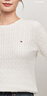 TOMMY HILFIGER【復古絞花】秋冬女裝純棉肌理感圓領(lǐng)打底衫開(kāi)衫針織衫毛衣 【凈色圓領(lǐng)絞花】-  白色YBL M （推薦：110-120斤） 曬單實(shí)拍圖