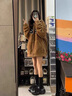 莫代爾羊羔絨毛棒球服外套女2025秋冬季新款加絨加厚棉服兩面穿學(xué)生棉衣 咖色 L 建議101-115斤 曬單實(shí)拍圖