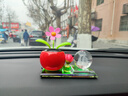 戰豆小瓜汽車(chē)擺件車(chē)載香水太陽(yáng)能搖頭花鐘表中控臺小車(chē)內裝飾用品大全 紅色花+【一帆風(fēng)順】 曬單實(shí)拍圖
