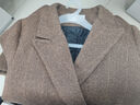 羅蒙（ROMON）人字紋羊毛呢外套女小個(gè)子冬季新款高級感赫本風(fēng)西裝正肩呢子大衣 棕格子 【升級版】 M 【適合111-125斤】 曬單實(shí)拍圖