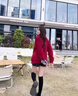 氧家圣誕新年穿搭蝴蝶結(jié)毛衣 仿水貂絨套頭女秋冬季氛圍感馬海毛針織 紅色 S 80-90斤 曬單實(shí)拍圖