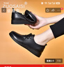 ZUOSAISI品牌皮鞋女頭層牛皮單鞋女2026春夏季新款女鞋軟底百搭鞋子女 黑色 39 曬單實(shí)拍圖
