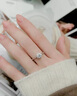 DRTES925純銀莫桑石戒指小花苞50分求婚鉆戒結(jié)婚女款婚戒氣質(zhì)閉口指環(huán) 主石50分 9號 曬單實拍圖