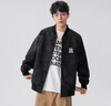 WYBT商場同款新品男裝棒球服外套男2025春季新款休閑寬松麂皮絨夾克 黑色 XL （130-160斤） 曬單實拍圖