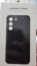 三星（SAMSUNG）Galaxy S22 5G原裝手機殼 真皮保護套 s22防摔纖薄皮套 S22【黑色】 曬單實(shí)拍圖