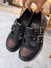 bothboth25春夏季雙鼻扣帶瑪麗珍鞋增高潮流深口皮鞋英倫風(fēng)一腳蹬單鞋 黑色/黑色 38 曬單實(shí)拍圖
