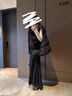 燦圖黑色魚(yú)尾裙女春季新款百搭氣質(zhì)a字包臀半身裙顯瘦針織中長(cháng)款裙子 黑色 常規 M 曬單實(shí)拍圖