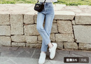 夏雨瑤冰絲直筒牛仔褲女2025夏季薄款九分小個子高腰顯瘦百搭淺色煙管褲 淺藍(lán)【九分】夏天 薄款 【時尚修身】 XL 建議110-120斤 曬單實拍圖