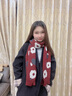CRANTA KOMEIA圍巾女秋冬季過年紅色針織毛線保暖圍脖生日七夕情人節(jié)禮物 花朵紅色 高級(jí)感輕奢ck風(fēng)送女朋友老婆實(shí)用 曬單實(shí)拍圖