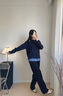 ELAND衣戀毛衣女高智感假兩件領(lǐng)子可拆卸撞色羊毛混紡毛衣25春新 藏青色(59)Navy L 曬單實拍圖