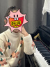 小巧狐（XIAOQIAOHU）2024冬新款女童毛衣洋氣女孩加絨針織衫兒童外套大童打底上衣ZMH 米色【F151樹(shù)葉女童小花套頭】 130cm 曬單實(shí)拍圖