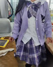 G.DUCKKIDS女童春裝2024新款學(xué)院風(fēng)春秋兒童jk套裝小女孩庫洛米衣服裙子整套 庫洛米開衫三件套 130 建議120-130cm7-8歲 曬單實拍圖