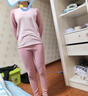 塔格麗少女保暖內衣套裝雙面磨毛秋衣秋褲初中學(xué)生女孩打底冬季棉毛衫 豆沙粉 XL 【適合100-115斤】 曬單實(shí)拍圖