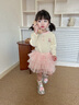 幼歌（YOUGE）嬰幼兒春季新款小兔撞色坑條T恤柔軟親膚舒適打底衫 米黃上衣（66-90肩開扣） 90 cm 曬單實(shí)拍圖