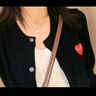 COMME DES GARCONS 川久保玲PLAY經(jīng)典紅黑愛(ài)心紅心羊毛開(kāi)衫針織毛衣男女款情侶外套 黑色紅心 XS (160) 女碼 曬單實(shí)拍圖