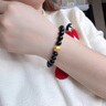 古苒印度小葉紫檀黃金轉(zhuǎn)運珠手鏈男女款本命年足金串珠硬金手串禮物 0.8六字真言(滿金星0.8x21顆+足 曬單實拍圖