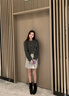 Mandy Zhang法式亮片灰色羊駝毛針織開衫女秋冬慵懶風(fēng)高級毛衣外套 月巖灰 均碼 曬單實(shí)拍圖