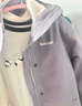 添柏嵐（Timberland）官方女款三合一沖鋒衣防水戶外抓絨寬松|A41T3 A41T3EG7/灰紫色 L 曬單實拍圖