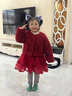 班喜迪女童連衣裙秋冬款新款加絨夾棉寶寶周歲禮服冬季兒童公主裙拜年服 曬單實(shí)拍圖