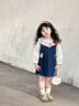 G.DUCKKIDS小黃鴨女童牛仔裙套裝春季2025新款兒童娃娃衫馬甲裙子寶寶連衣裙 藍(lán)色（襯衫+背帶裙） 100 cm 曬單實拍圖