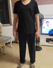 羅則校服褲子男春秋季夏季校褲小學初高中學生運動一條杠二道杠三條杠 藍色一條杠 夏季薄款 XL 曬單實拍圖