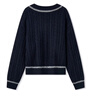 森馬（Semir）森柔|毛衣女冬季絞花提花寬松V領(lǐng)上衣慵懶風(fēng)疊穿毛衫101724107031 曬單實(shí)拍圖