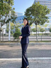 威世品新中式國風西裝套裝女職業(yè)裝女裝西服珠寶酒店茶藝客服售樓工作服 藏藍色長袖西裝 M 建議98-107斤 曬單實拍圖