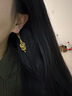 飾金躍黃金耳環(huán)女 足金999花絲雀靈耳鉤婚嫁三金耳飾送老婆生日禮物 花絲雀靈耳釘 約7.7g 曬單實(shí)拍圖
