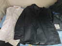 花花公子（PLAYBOY）大碼西裝男套裝正裝加肥加大潮胖子職業(yè)三件套西服 加大寬松版純黑色上衣 5XL 200 210-225斤 曬單實(shí)拍圖